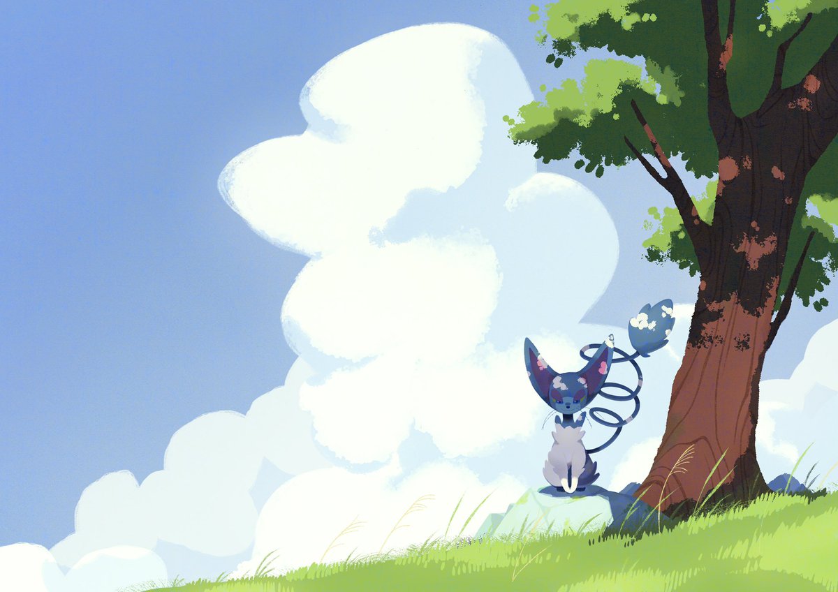 kaijusunn's tweet image. Glameow illustration -