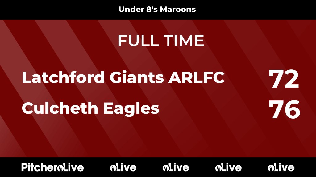 FULL TIME: Latchford Giants ARLFC 72 - 76 Culcheth Eagles
#LATCUL #Pitchero
latchfordgiants.com/teams/267222/m…