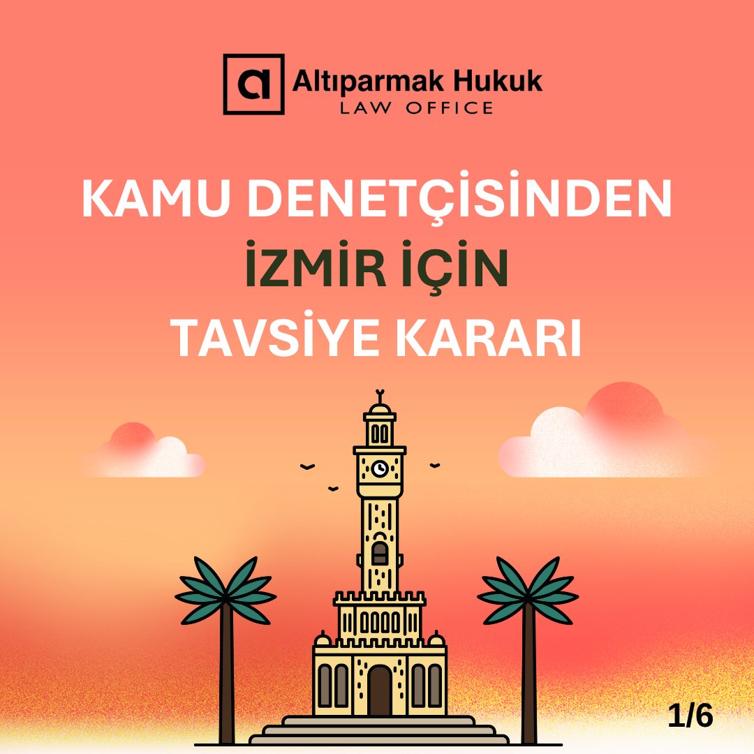 Kamu Denetçiliği Kurumu, İzmir'de toplu taşıma araçlarında indirim hakkı konusunda İzmir Büyükşehir Belediyesine yönelik Tavsiye Kararı verdi. Karar ve basın duyurusu için: altiparmakhukuk.org/basin-duyurusu
<a href="/izmirbld/">İzmir Büyükşehir Belediyesi</a> ve <a href="/drcemiltugay/">Dr. Cemil Tugay</a>'ı <a href="/TRombudsman/">Kamu Denetçiliği Kurumu (Ombudsmanlık)</a> kararına uymaya davet ediyoruz.