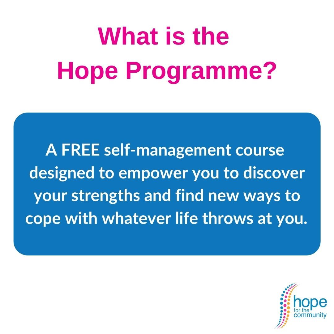 HOPE4TC's tweet image. Based on positive psychology, mindfulness and cognitive behavioural therapy, the Hope Programme courses are co-designed with users and academic experts.
#hopeprogramme#livewelllwithhope #positivepsychology #mindfullness#cognativebehavioraltherapy #rootedinresearch
