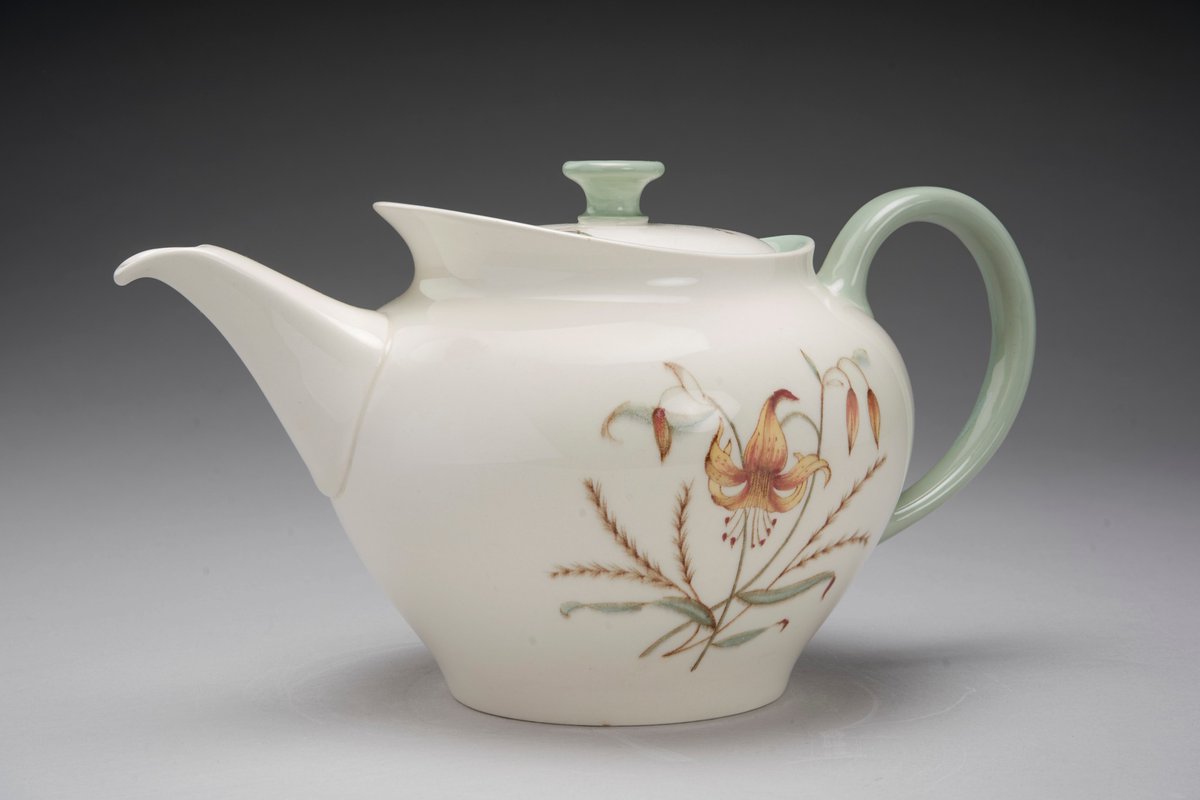 V&amp;A Wedgwood Collection Assistant Curator Michael Ruddy will deliver a free online lecture 'The Ark': Wedgwood and European Refugees, 1933 -1945' on Tues 17 June, 6-7pm.

Ulla Goodman Wedgwood earthenware teapot, made about 1956.

To book tickets please visit the I/O website