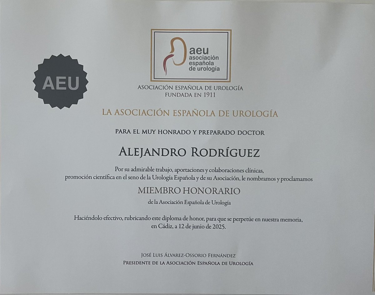 Alejandro Rodriguez, MD, FACS (@arrodriguezmd) on Twitter photo I would like to thank Dr. Jose Luis Alvarez Osorio President of the Asociacion Española de Urologia <a href="/InfoAeu/">AEU</a> for this recognition. Humbled and thankful! <a href="/CAU_URO/">Confederación Americana de Urología (CAU)</a> <a href="/ResidentesCAU/">Oficina Residentes CAU</a> <a href="/wakeurology/">Wake Forest Urology</a> I would like to thank Dr. Jose Luis Alvarez Osorio President of the Asociacion Española de Urologia <a href="/InfoAeu/">AEU</a> for this recognition. Humbled and thankful! <a href="/CAU_URO/">Confederación Americana de Urología (CAU)</a> <a href="/ResidentesCAU/">Oficina Residentes CAU</a> <a href="/wakeurology/">Wake Forest Urology</a>