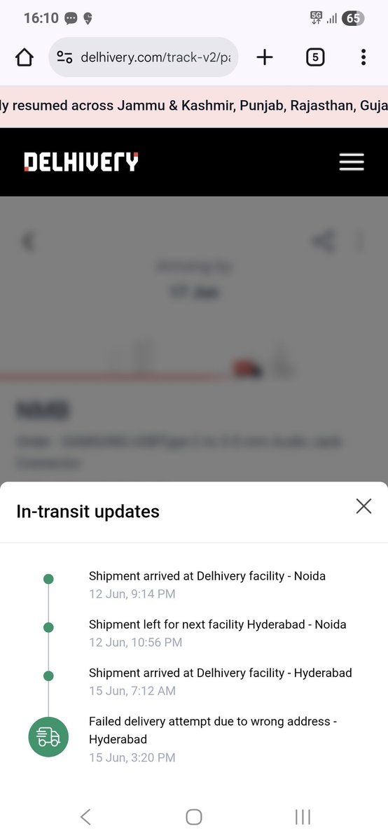 rssavinash6's tweet photo. @delhivery Hi this is avinash from hyderabad, my courier package from @amazon  arrived to your Hyderabad Hub on june 15/06/2025 today morning. Tracking id 4219335453083 By @NimbuspostIndia or @nimbus_post https://t.co/KDVvIlWSAs