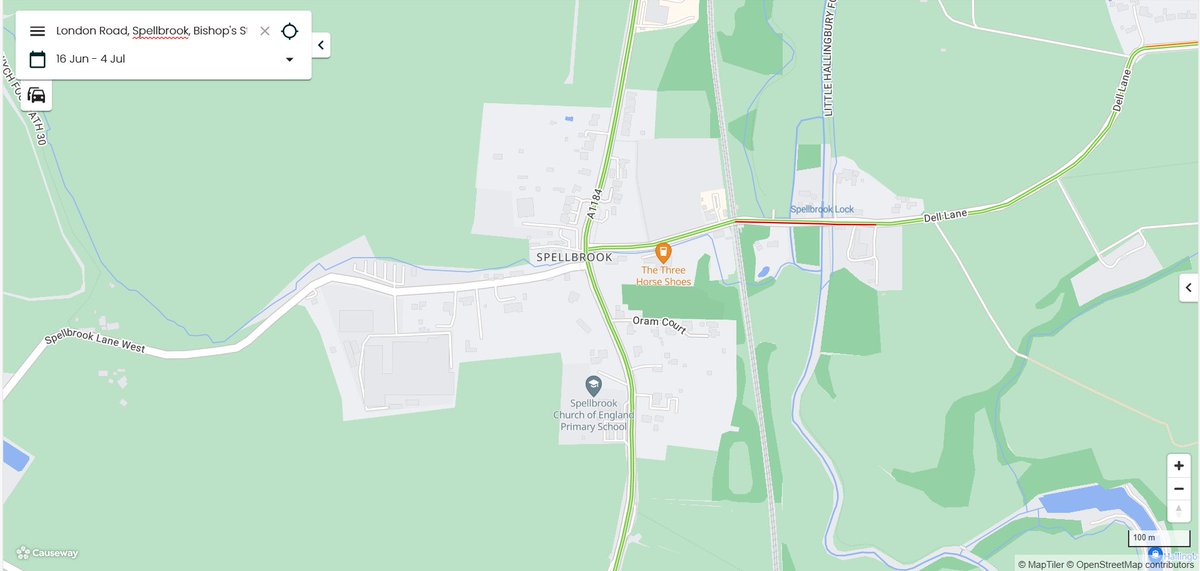 Herts_Highways's tweet image. #Spellbrook @CadentGas will be carrying out utility connection works on A1184 London Road JW Spellbrook Lane East under 24/7 temp signals from 16 Jun – 4 Jul. Please expect delays. More info: one.network/?GB143444257