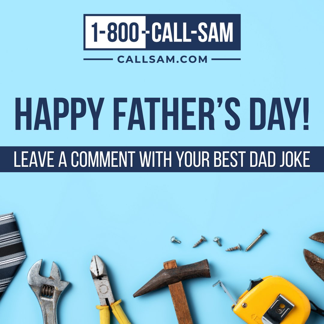 From all of us at Sam Bernstein Law, happy Father's Day to the dads who teach us life's greatest lessons—including how to deliver a punchline. 😂❤️

What's the best dad joke you've ever heard? Drop it in the comments! ⬇️

#800CallSam #CallSam #Dad #DadJokes #FathersDay