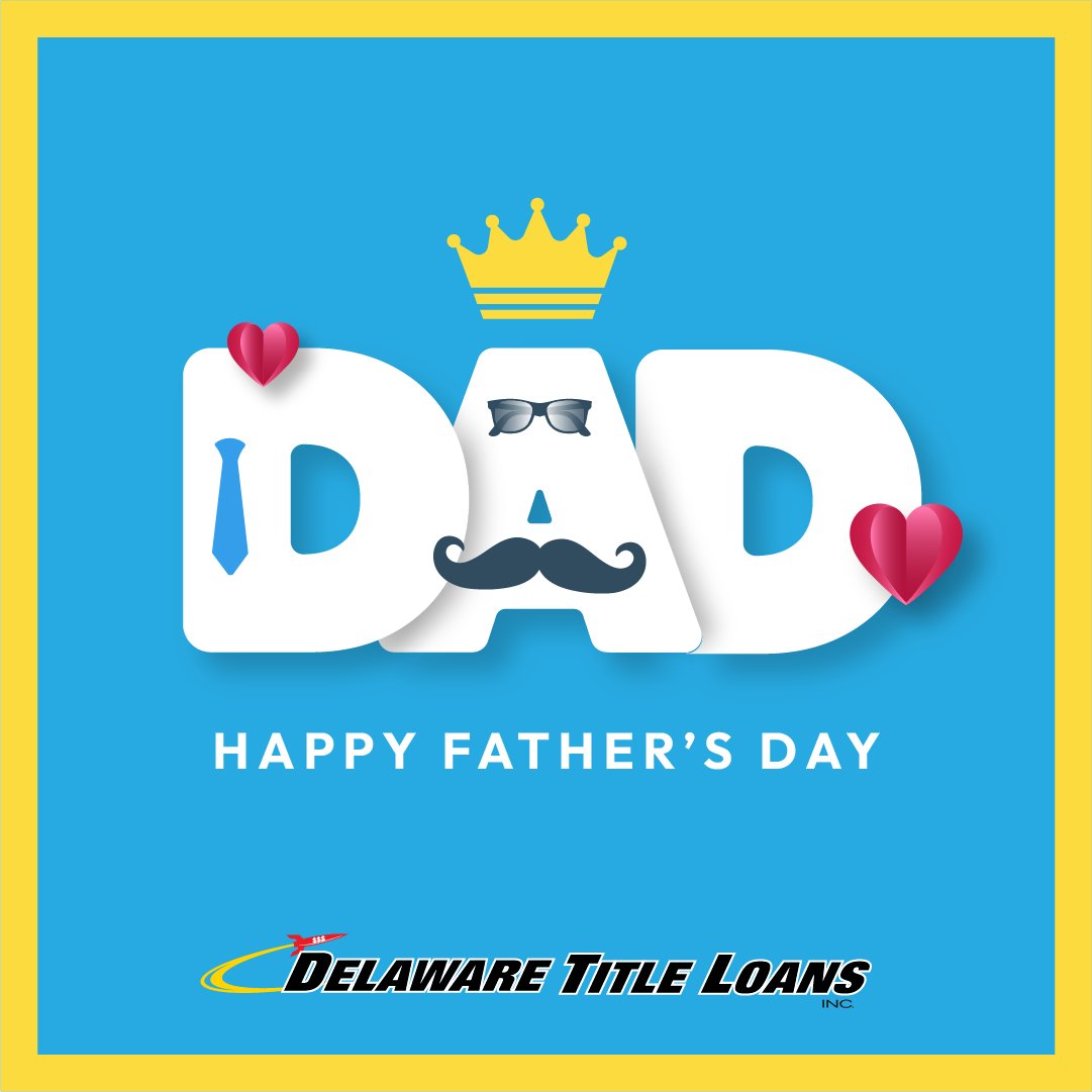 DETitleLoanCash's tweet image. To all the amazing fathers out there, we're celebrating you today! 🎉👨‍👦 

From Delaware Title Loans, Inc., we wish you a wonderful Father's Day filled with joy and precious moments with your loved ones. ❤️

How will you be celebrating?❓

#FathersDay #DadsDay #DelawareTitleLoans