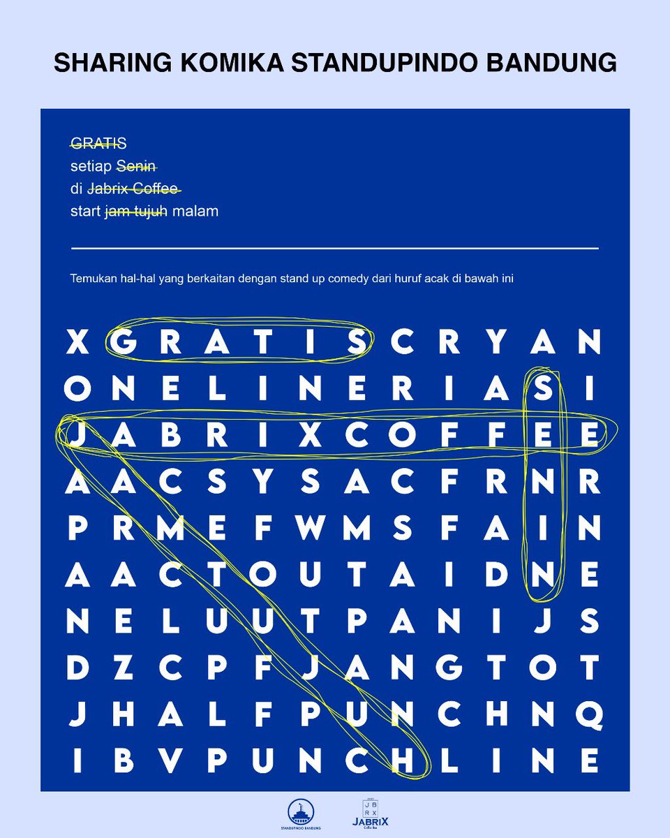 Halo buat barudak bodor!! Seperti biasa di hari senin bakal ada #SharingKomik buat barudak bodor yang mau join ditunggu kehadirannya di @jabrixcoffeebar jam 7 malam. See u😉💙

#SharingKomik #StandupindoBandung