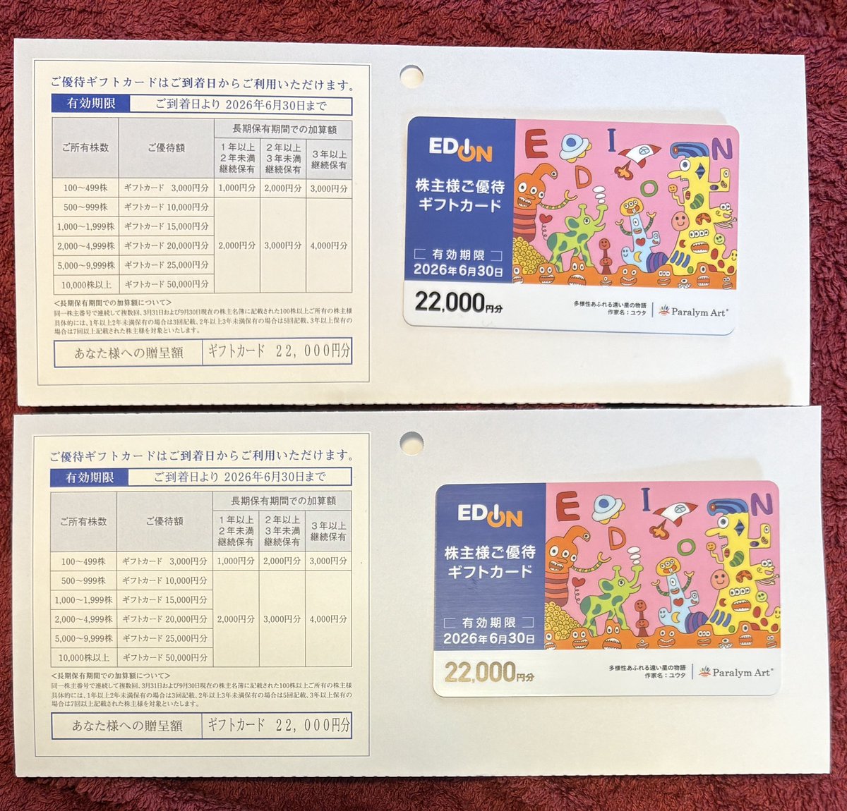 &lt;4/9まで&gt;　エディオン　優待　10000円 エディオン EDION 株主優待 10000円 ギフトカード