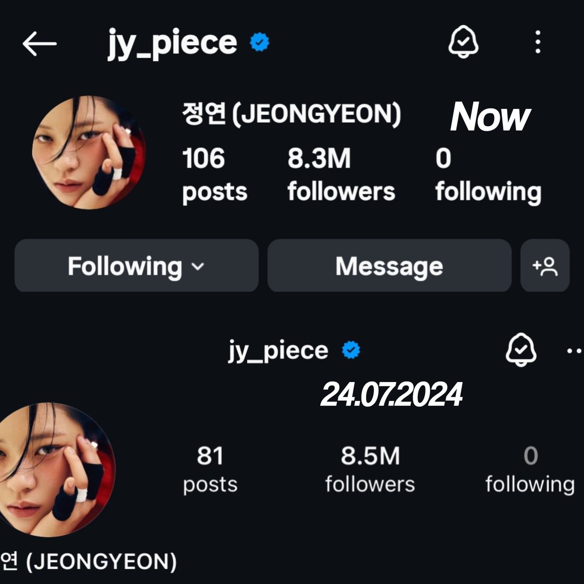 jelly2yeon's tweet image. A few months ago, jeongyeon’s Instagram account appears to be shadowbanned 🚨