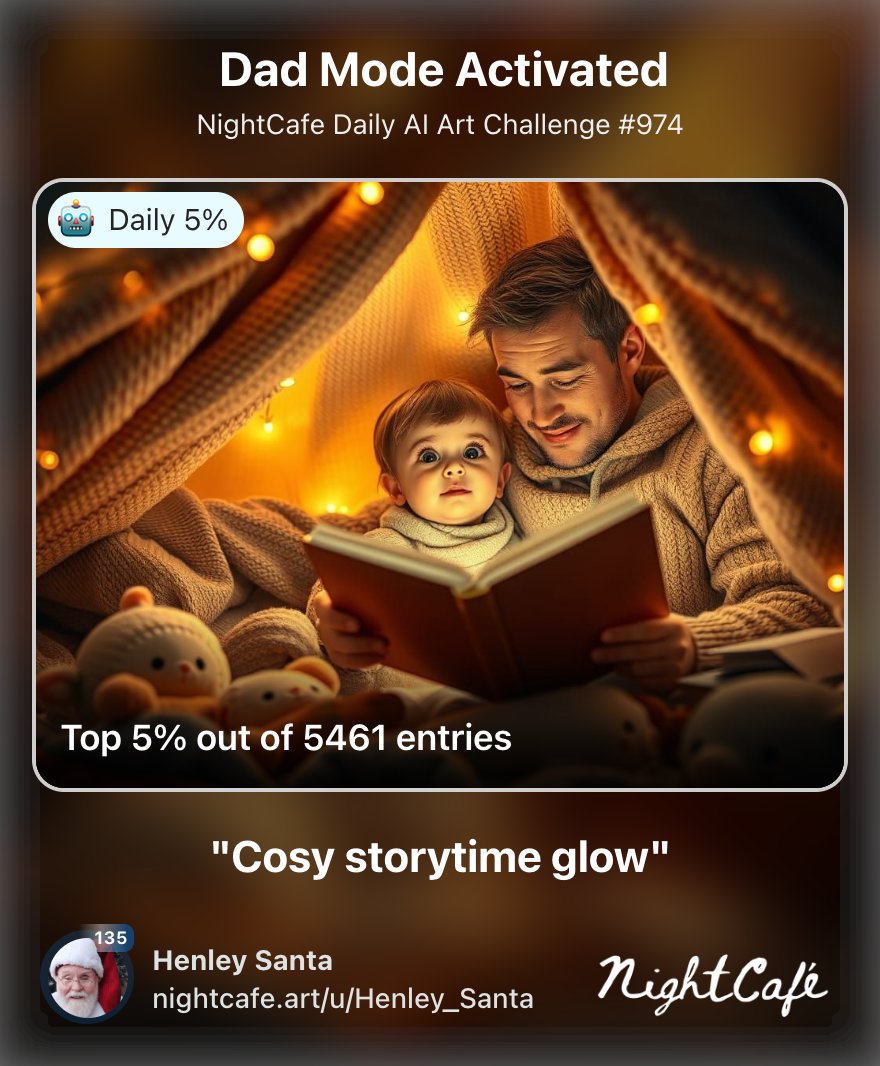 subsy1's tweet photo. Happy Fathers' Day folks. 
Please read my short article on LinkedIn about using AI to help me create this image in Nightcafé.
https://t.co/BW67unH911 https://t.co/SoKdBKM4fw