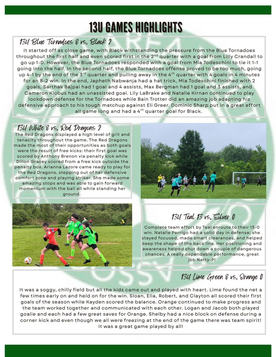 NAYSASoccer's tweet photo. Newsletter from 6/4 covering 5/31 games https://t.co/r1BodEPNPo