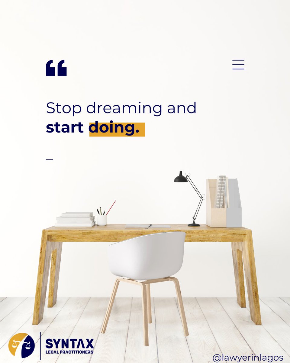 LawyerInLagos's tweet image. Many thoughts never make it to paper. Many plans never leave the mind. 

The gap between dreaming and doing? Action. 

Today, take the first step!

#MondayMotivation #ExecutionOverIdeas #StopDreamingStartDoing #Syntaxlp #LawyerInLagos