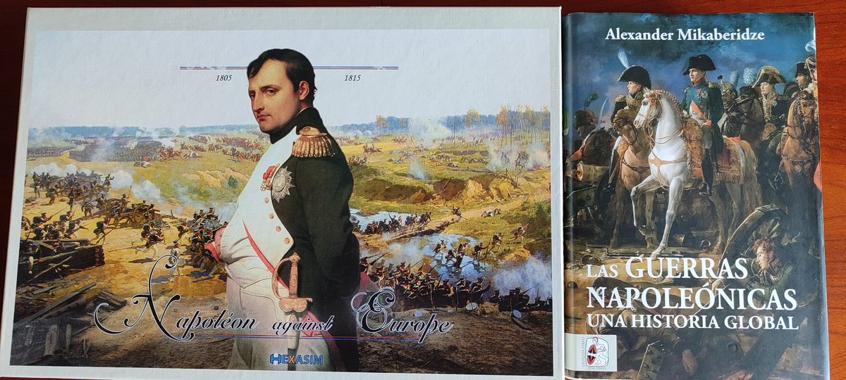 Un libro, un wargame.
Muy buen libro pero quizá recomendable para el que ya tenga un conocimiento de la época napoleónica ya que ofrece una visión más global.
El juego de Hexasim tampoco lo he probado para mi descrédito.
<a href="/DespertaFerro/">Desperta Ferro</a>  <a href="/PALAFOXZGZ/">PALAFOX</a>