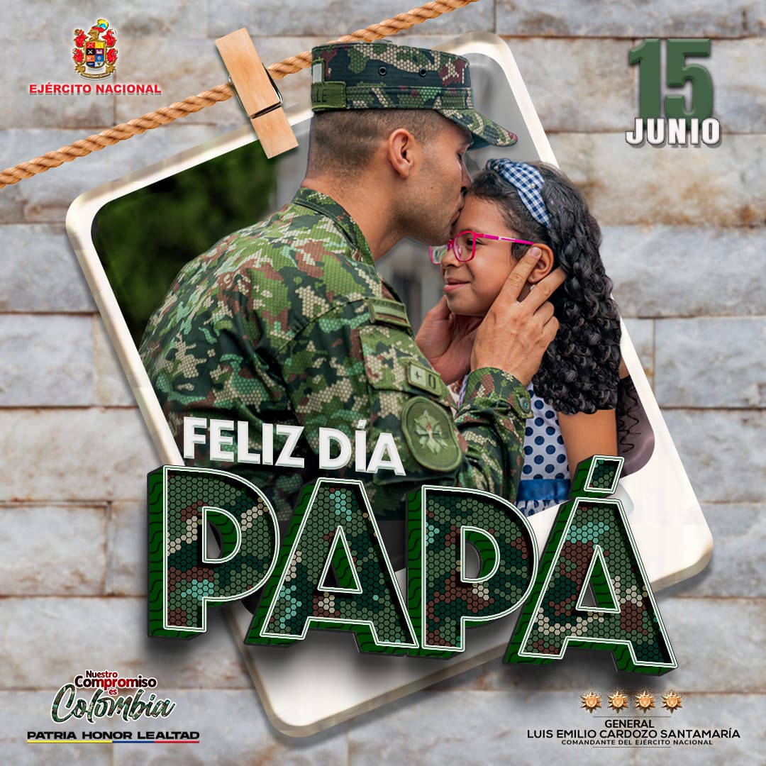 General Luis Emilio Cardozo Santamaría (@comandante_ejc) on Twitter photo Hoy, como Comandante del <a href="/COL_EJERCITO/">Ejército Nacional de Colombia</a> y como padre, extiendo un abrazo sincero y lleno de honor a todos los padres de Colombia. En especial, saludo con profundo respeto a nuestros padres militares, héroes que crían con valores, enseñan con el ejemplo y nos recuerdan que el Hoy, como Comandante del <a href="/COL_EJERCITO/">Ejército Nacional de Colombia</a> y como padre, extiendo un abrazo sincero y lleno de honor a todos los padres de Colombia. En especial, saludo con profundo respeto a nuestros padres militares, héroes que crían con valores, enseñan con el ejemplo y nos recuerdan que el