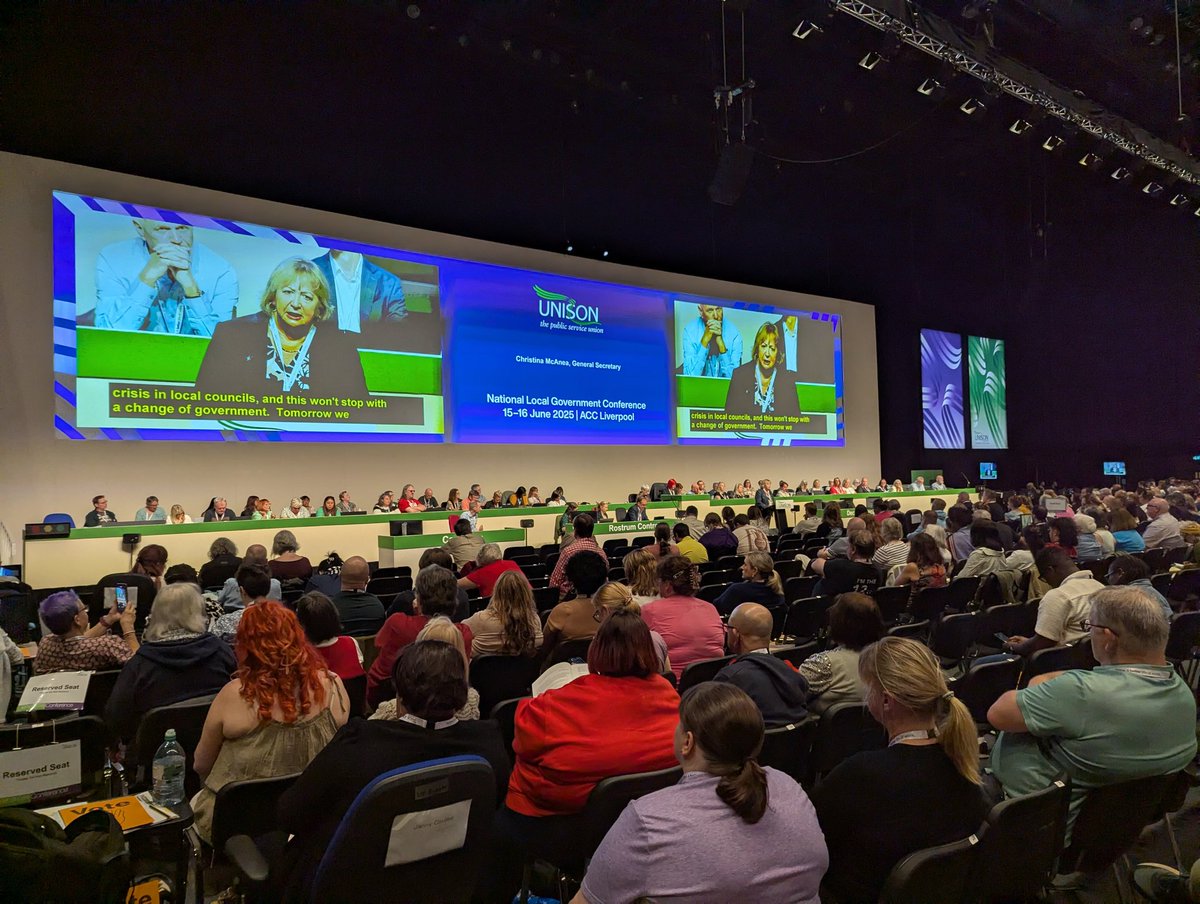 UNISON Local Government (@unisoninlg) on Twitter photo UNISON General Secretary <a href="/cmcanea/">Christina McAnea</a> currently addressing UNISON Local Government Conference 2025. Christina tells members that we still need more funding for local services and pay - and that UNISON will challenge Reform's attempts to attack and undermine local authorities. #ULGC25 UNISON General Secretary <a href="/cmcanea/">Christina McAnea</a> currently addressing UNISON Local Government Conference 2025. Christina tells members that we still need more funding for local services and pay - and that UNISON will challenge Reform's attempts to attack and undermine local authorities. #ULGC25