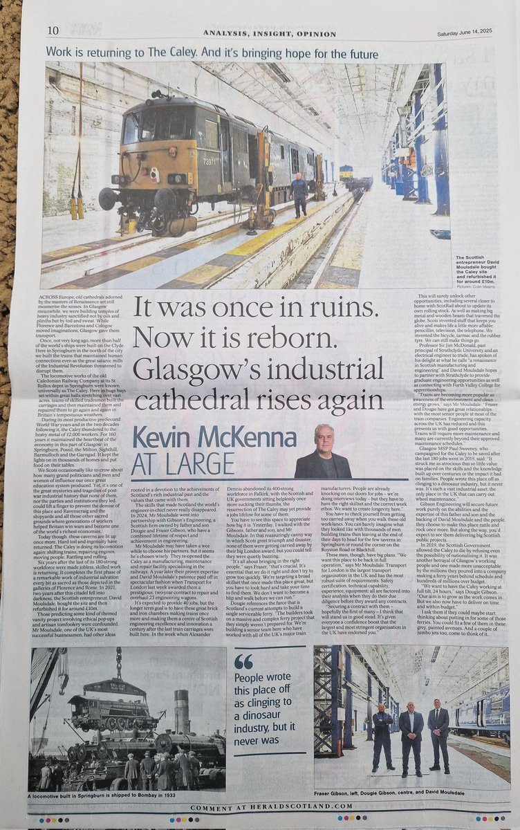 Six years of persistent work to bring railway engineering back to Springburn - once known as the 'Scottish Railway Metropolis' - has finally paid off 🚂👇🏻