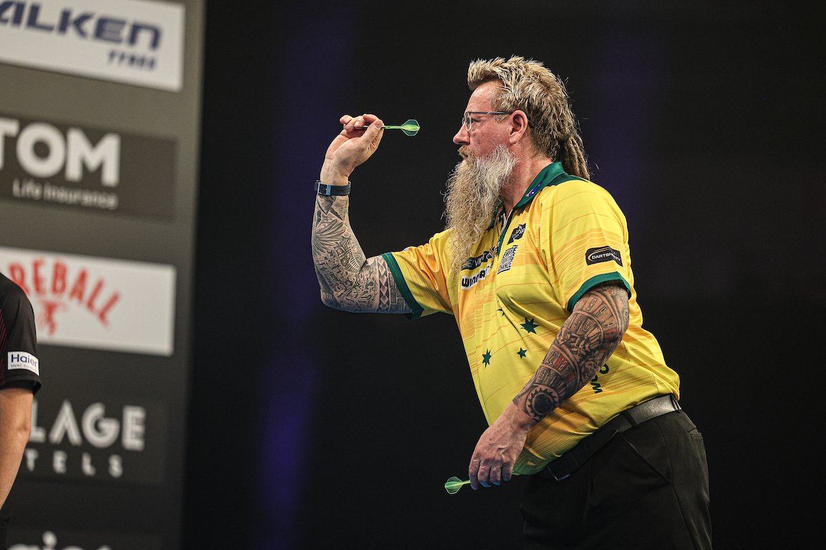 SWhitlock180's tweet image. 🇦🇺Finals Day at the World Cup!
I'm really enjoying my time here, and me and Damo are fully focused on getting the job done by the end of the day 🏆
Germany next up, and we're looking forward to the challenge.
@ModusDarts180 @Winmau @THEDJSHOP @EmpireFightingC @Darts_World