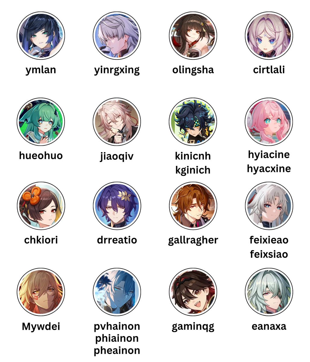 Wts username based on genshin hsr characters start 1x - 1xx with/without acc negotiable

#zonauang usn    uname    bo    wts    wtb    jual    sell    usn    genshin    hsr  karakter  hoyoverse