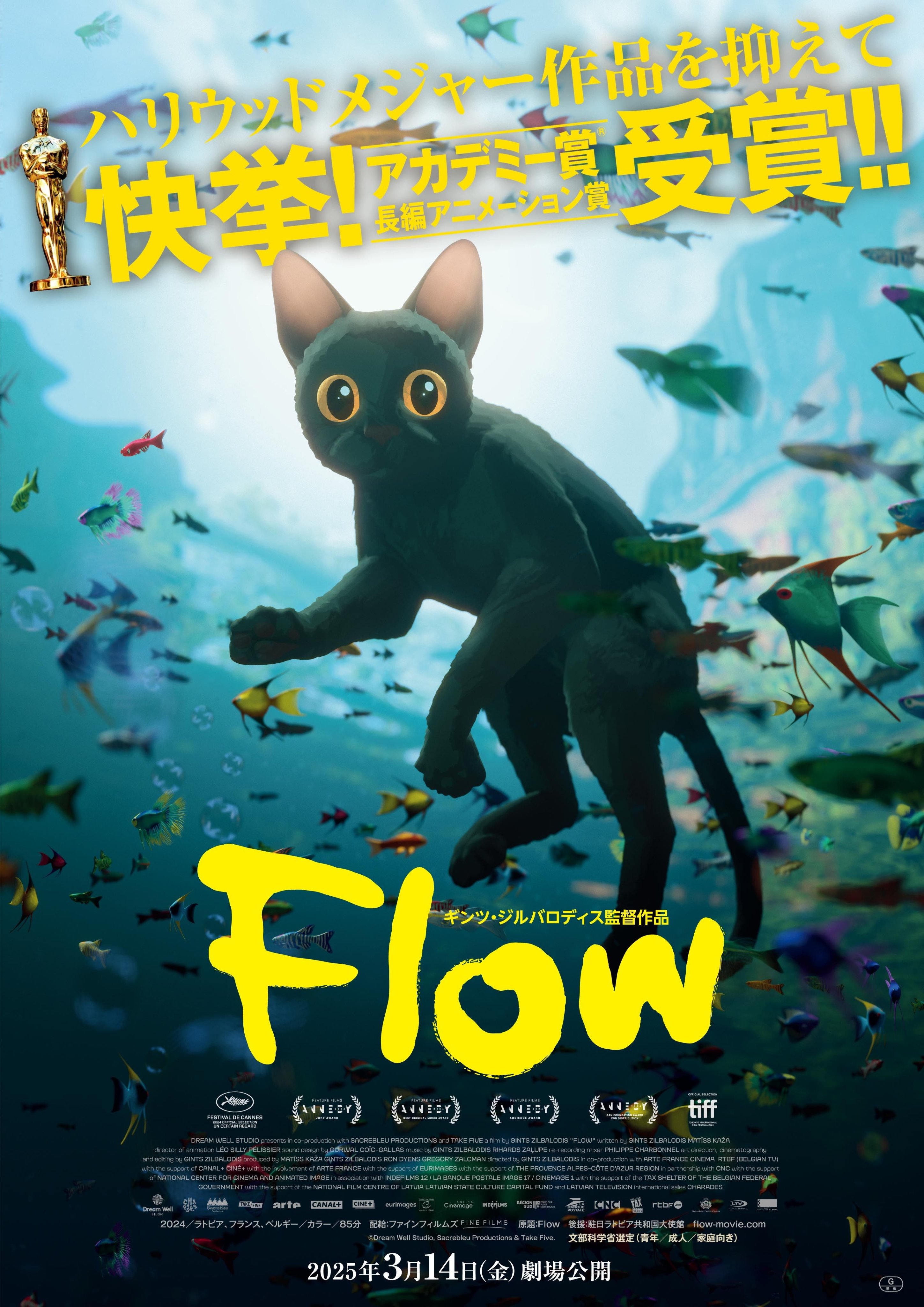 水を怖がらない黒猫の旅路を描く長編アニメ『Flow』2025年3月