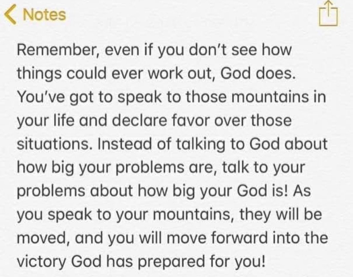 Instead of talking to God about how big your problems are, talk to your problems about how big your God is!🙏