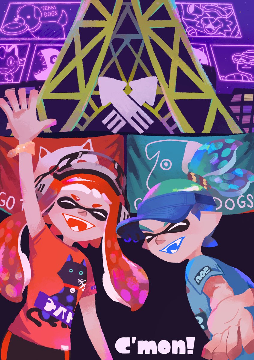 hightideerafan's tweet image. my piece for @GrandfestZine ! its 2015 again... 🐱🐶