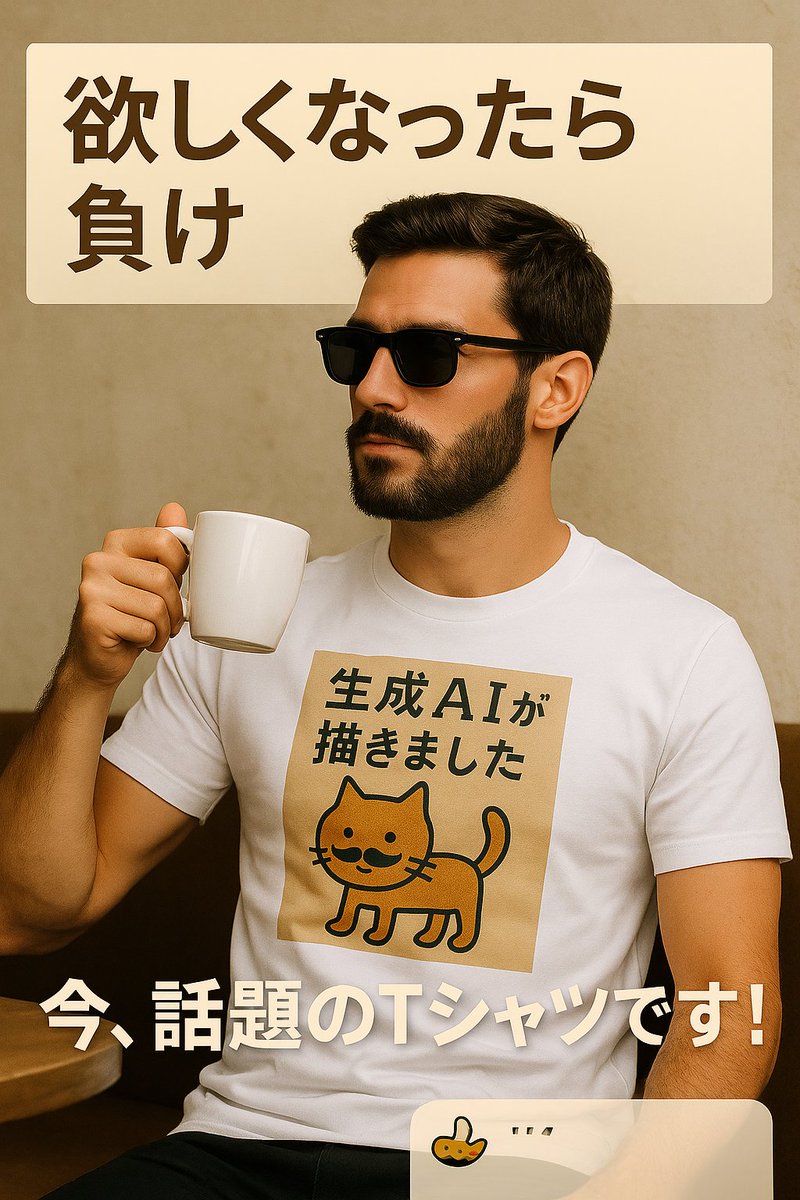 お前ほんまにその服でカフェ行くんか？
ヒゲ猫着てるこの兄ちゃんのほうが100倍キマってるで☕️
“ダサカワ”極めたらこうなる。
#SUZURIのTシャツセール #SUZURIで見つけた推しTシャツ #ダサカワ #髭のひげ猫
🛒 suzuri.jp/Genic_Canvas