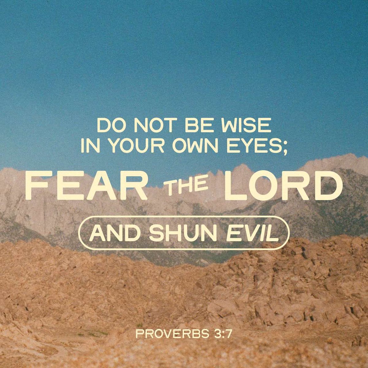 dBibleVerses's tweet photo. Proverbs 3:7-8 (MEV)
The Rewards of Wisdom
“Be not wise in your own eyes; fear the Lord and depart from evil. It will be healing to your flesh, and strength to your bones.”
#faith #Bible #Gospel #Scripture #ReadTheBible #ReadYourBible #BibleExposition #ModernEnglishVersion https://t.co/B1kCVEC5Yi