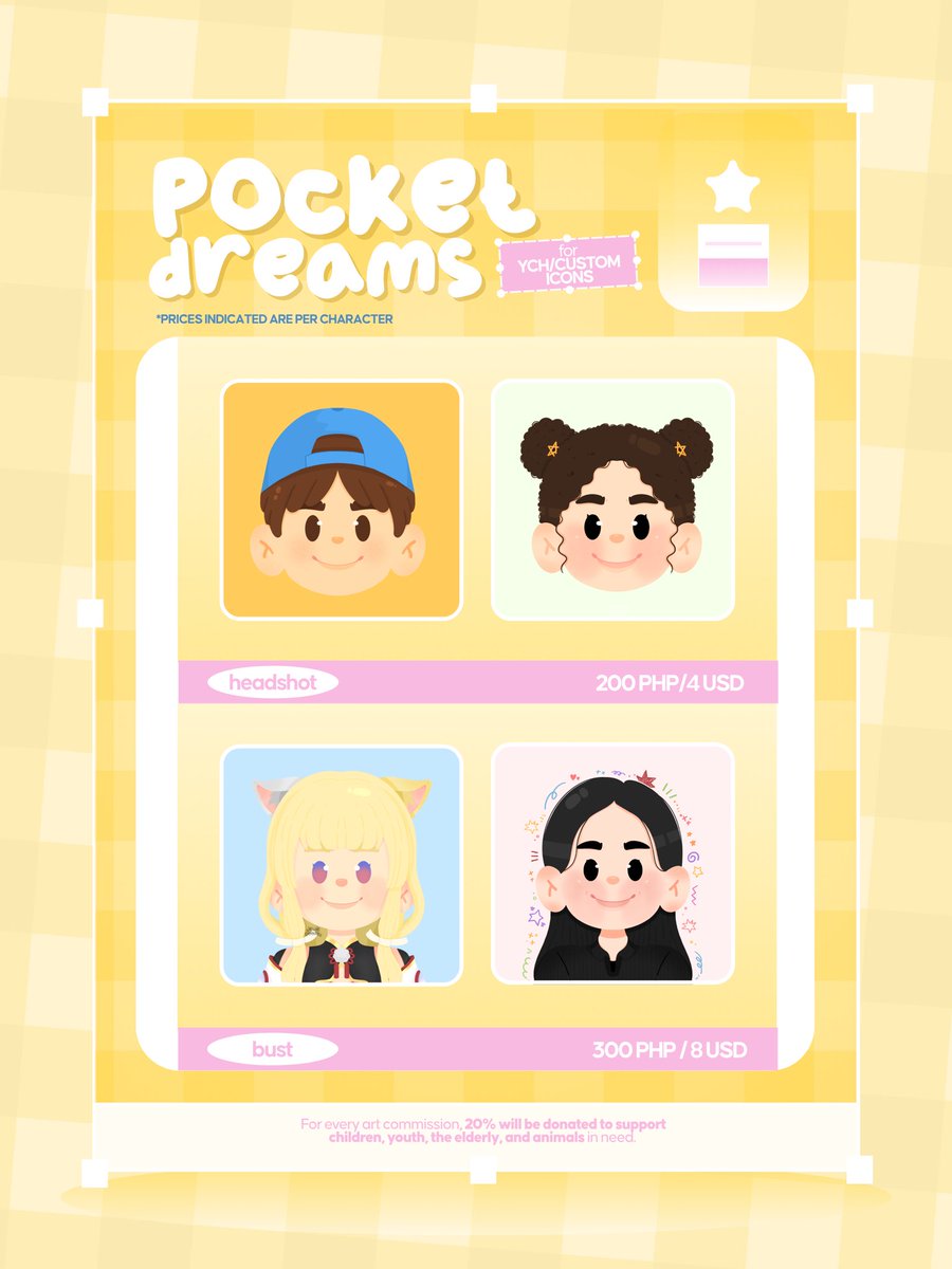 [ rts appreciated ] 

📮 i’m open for art commissions and 20% of each will be saved to be given where hope is needed! 

for more details about my service and my personal project, read below ↓