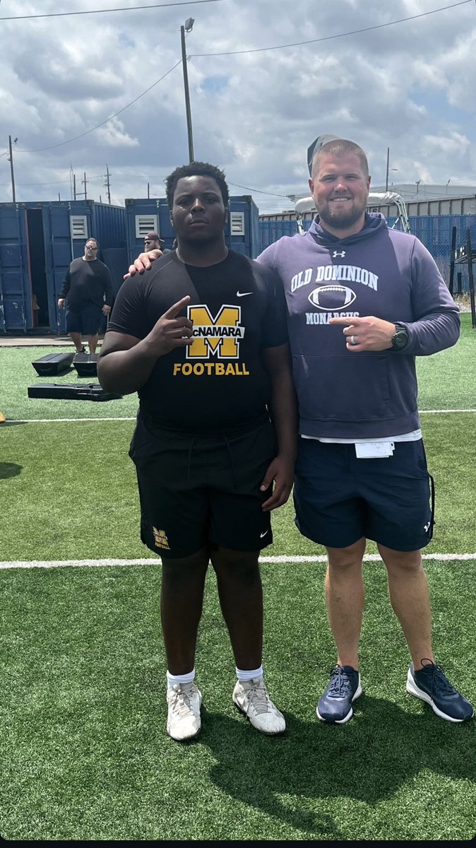 George Queen (@1kgeorge_) on Twitter photo Had a great time at Old Dominion big man camp yesterday. Thankful to be selected as one of the top 5 Offensive linemen at the camp. Thankful you <a href="/coacher_Hut/">Alex Huettel</a> for teaching and evaluating me.
<a href="/CoachG_Calhoun/">Greg Calhoun</a> <a href="/BMACFootball/">Bishop McNamara Football</a> #ODU Had a great time at Old Dominion big man camp yesterday. Thankful to be selected as one of the top 5 Offensive linemen at the camp. Thankful you <a href="/coacher_Hut/">Alex Huettel</a> for teaching and evaluating me.
<a href="/CoachG_Calhoun/">Greg Calhoun</a> <a href="/BMACFootball/">Bishop McNamara Football</a> #ODU