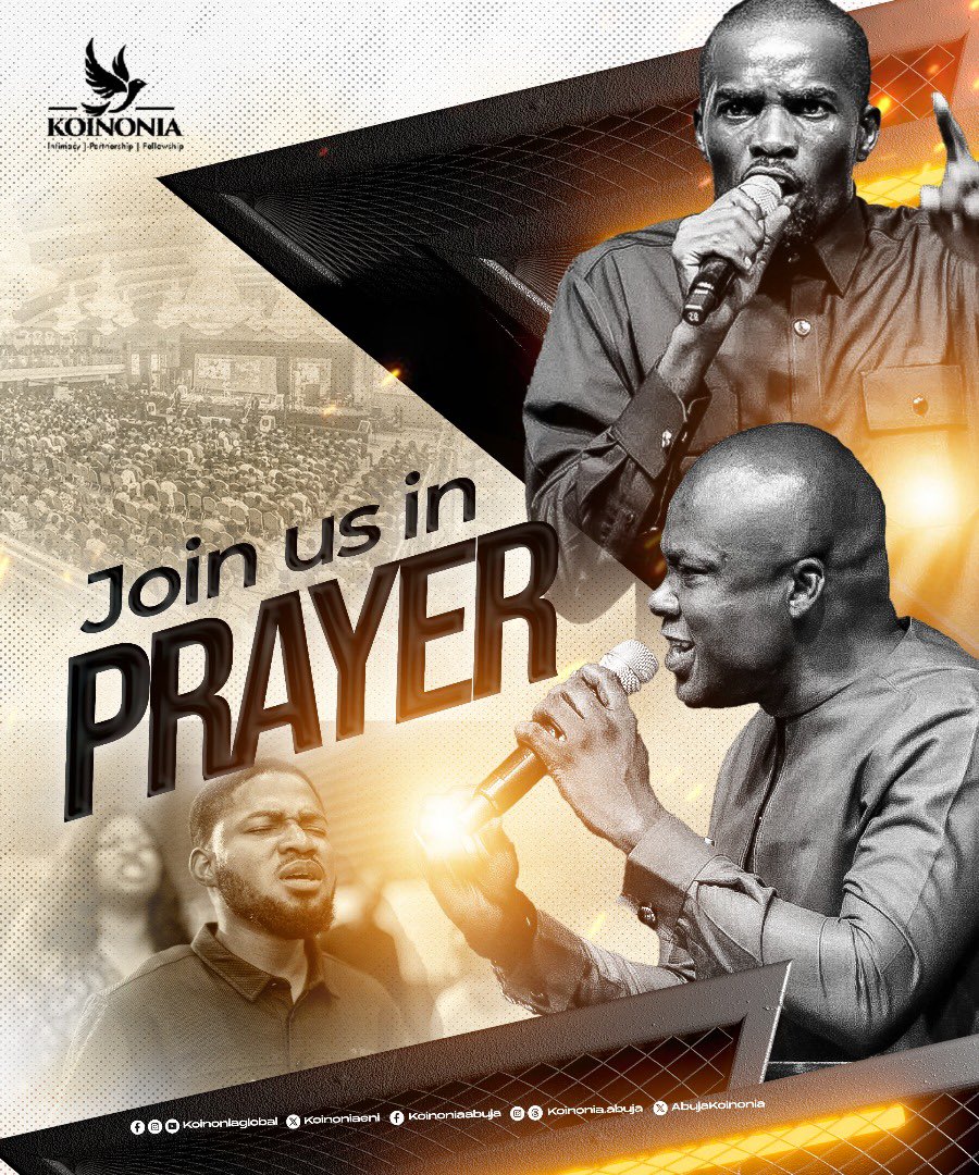 koinoniaeni's tweet photo. “And this is the confidence that we have in him, that, if we ask anything according to his will, he heareth us:”
1 John 5:14 (KJV)

Prayer is God’s authorized system for communicating with Believers and granting answers to petitions and requests. Express your heartfelt desires to God, as you connect with us for a session of prayer.

#ThisIsKoinonia 
#KoinoniaAbuja
#KoinoniaGlobal