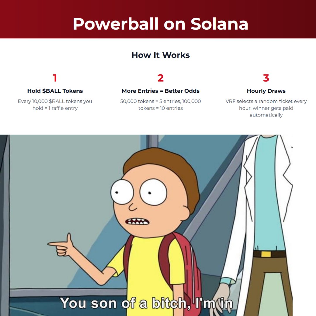 ballonsolana's tweet image. hold 10,000 $ball and you're in

25 chances a day to win the jackpot, including the mega daily pot

BALLrveijbhu42QaS2XW1pRBYfMji73bGeYJghUvQs6y

powerball.tech