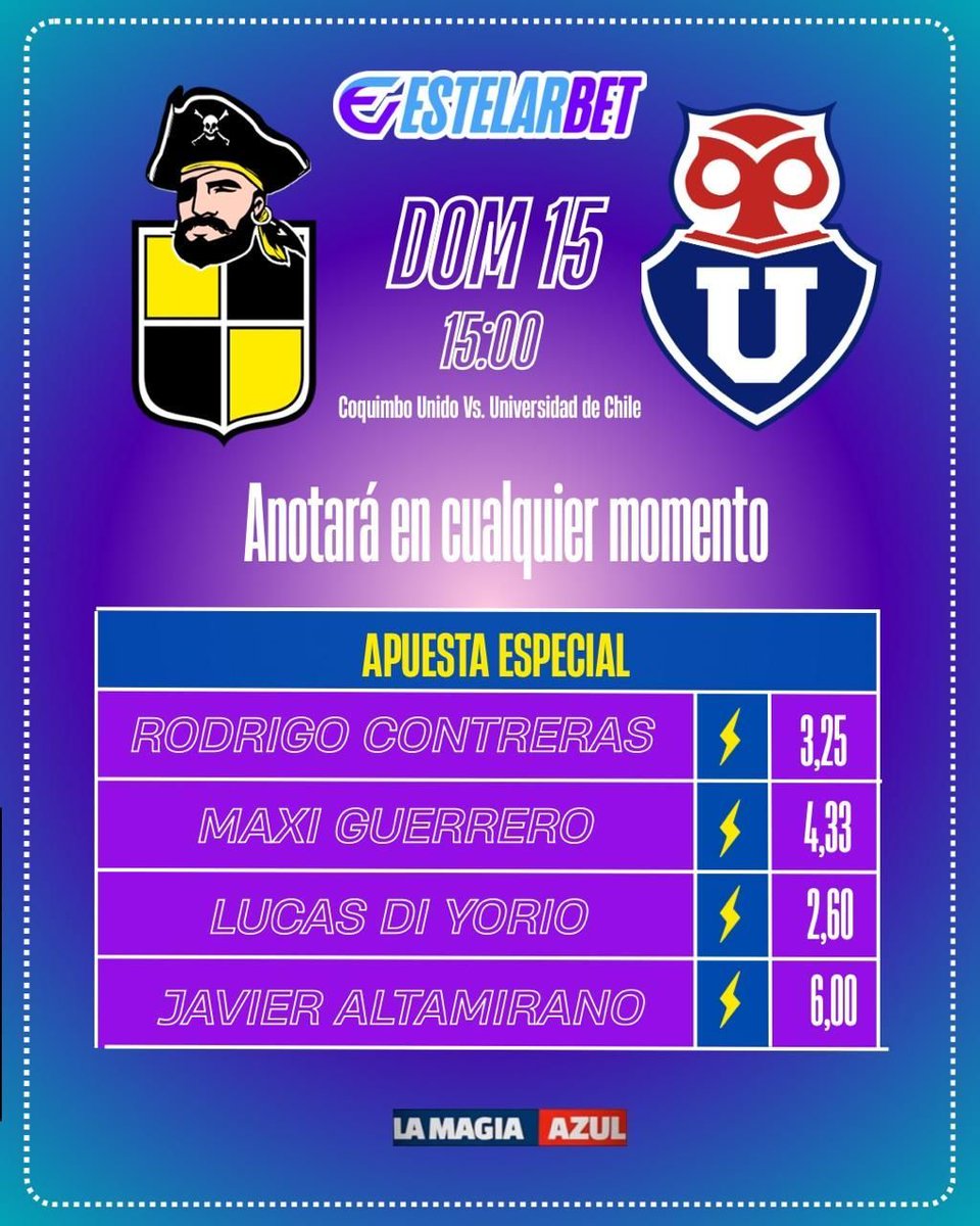 La Magia Azul (@lamagiaazul) on Twitter photo QUIERO DEJARLO TODO PORQUE YO SOY BULLANGUERO 🎵 
Con <a href="/EstelarBet/">Estelarbet</a> juegan las estrellas ✨ Y la U va por el tesoro 🤘 
REGÍSTRATE con el código LAMAGIA en Estelarbet, deposita $5.000 o más para obtener una apuesta gratis de $10.000 👉 estelarbet.vip/?btag=454862_l…* 
#VamosLaU #LaU QUIERO DEJARLO TODO PORQUE YO SOY BULLANGUERO 🎵 
Con <a href="/EstelarBet/">Estelarbet</a> juegan las estrellas ✨ Y la U va por el tesoro 🤘 
REGÍSTRATE con el código LAMAGIA en Estelarbet, deposita $5.000 o más para obtener una apuesta gratis de $10.000 👉 estelarbet.vip/?btag=454862_l…* 
#VamosLaU #LaU