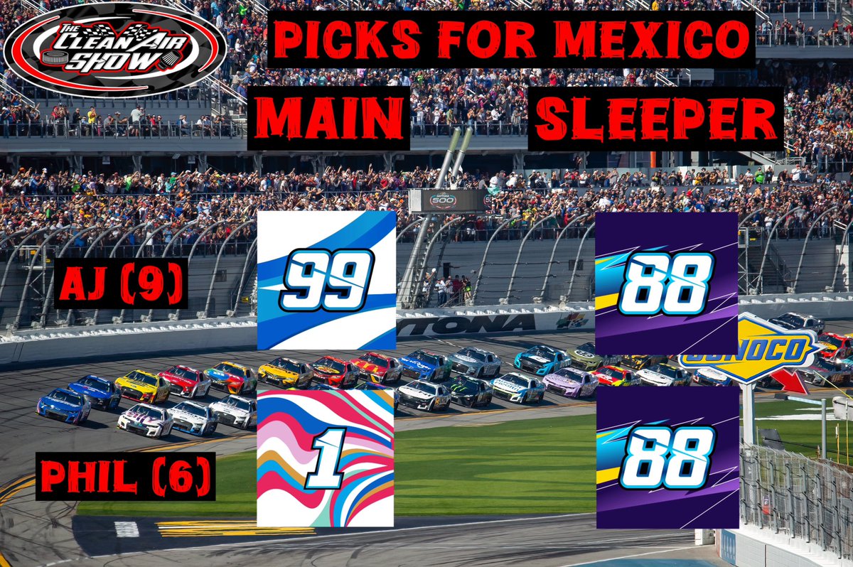 It’s an all Trackhouse lineup this week for our picks! Don’t forget to tune into our post race show tonight at 9:00 PM ET for a recap of all the action from Mexico on our YouTube, Facebook, and X pages!
