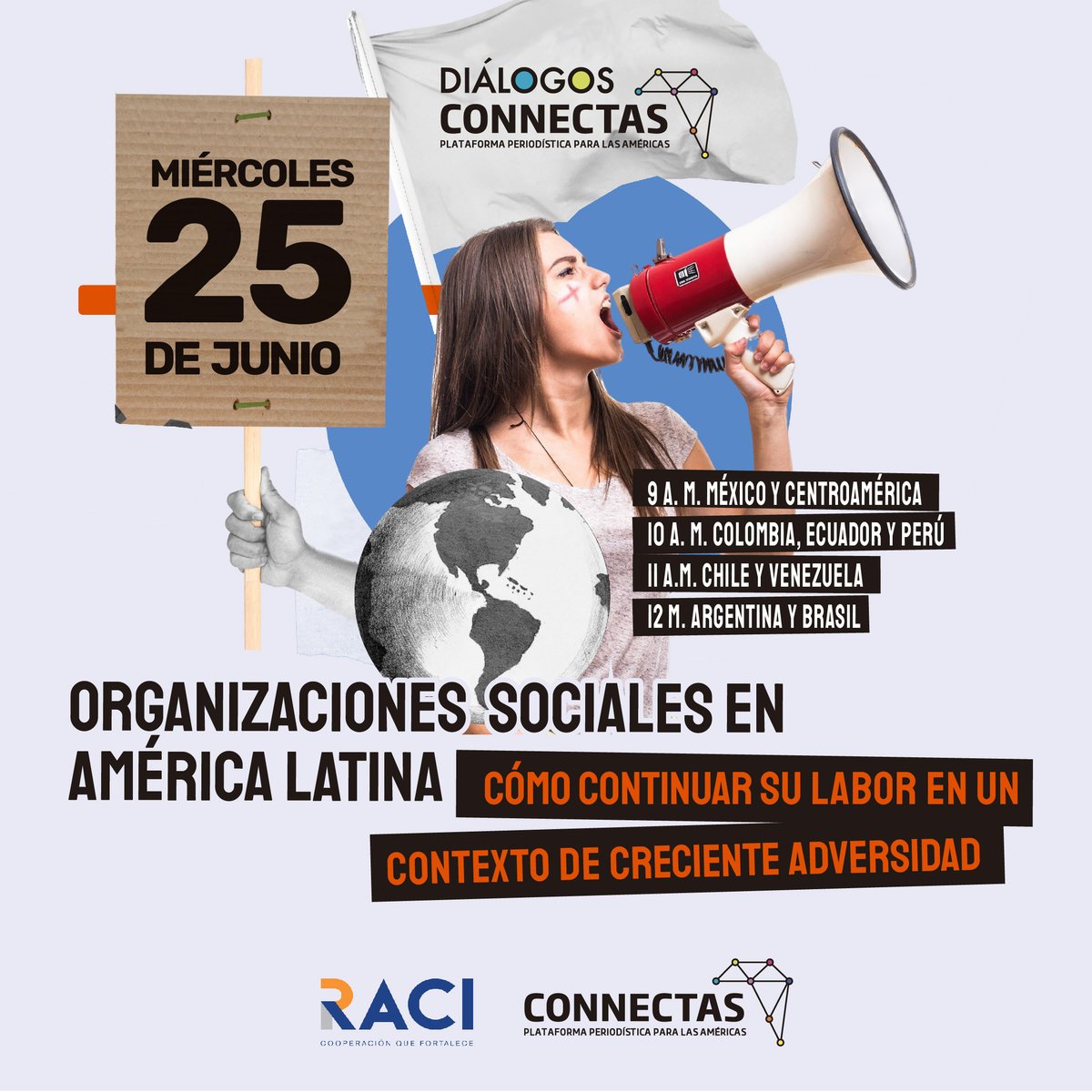 🤔 ¿Tu organización enfrenta recortes de financiación o restricciones legales?

Hablaremos sobre estrategias para reinventar el rol de la sociedad civil ante los nuevos desafíos.

🗓 25 de junio | ⏰ 10 a.m.  (hora 🇨🇴)
Inscríbete en #DiálogosCONNECTAS. ⬇️
us06web.zoom.us/webinar/regist…