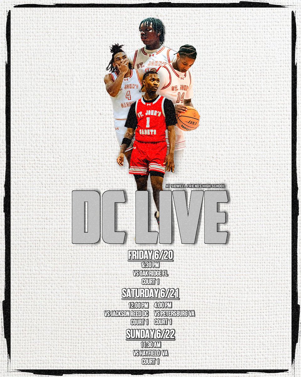 The Cadets look forward to four great games filled with college prospects of all levels at the 2025 DC Live!
🛡️ ⚔️