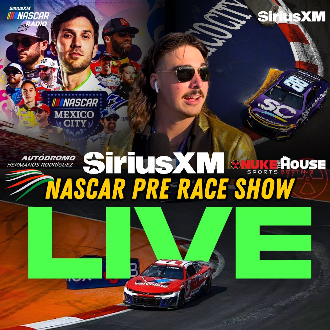 Happy #NASCARMexico Day! Excited to be LIVE on <a href="/SiriusXMNASCAR/">SiriusXM NASCAR Radio (Ch. 90)</a>. 🇲🇽

Hope you tuned in for <a href="/NukeTheHouse/">Nuke The House</a> with <a href="/DaveyCenter/">Davey Segal</a>, <a href="/HoldenKushner/">Holden</a> and myself this morning! 

Stay locked in to Channel 90! I’ll be on with <a href="/PPistone/">Pete Pistone</a> for Best Bets &amp; Mexico City analysis at 115pm! #NASCAR