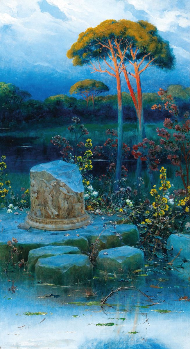 rinconartex's tweet image. «Tarde en las Marismas Pontinas» (F. Oliva, 1900).