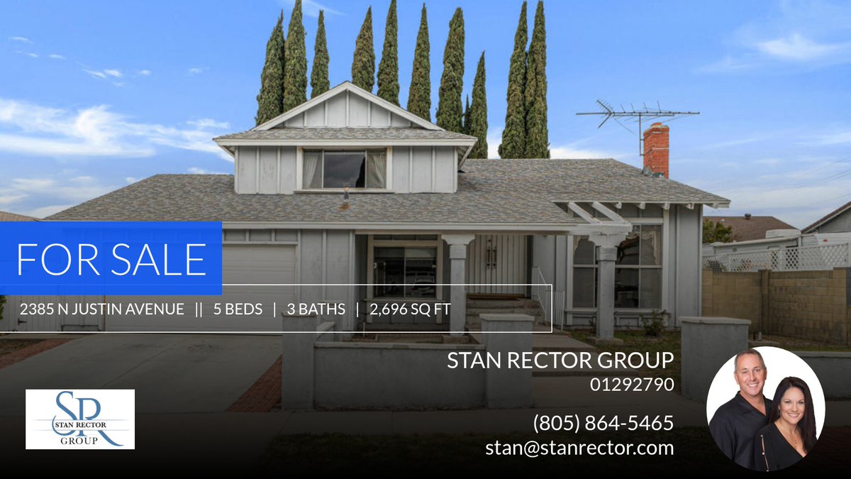 StanRectorGroup's tweet image. Are you looking for a home in the Simi Valley area? If so, check out this listing before it's gone! Give me a call at (805) 864-5465 for more information.

Stan &amp;amp; Renee Rector
Pinnacle Estate... homeforsale.at/2385_N_JUSTIN_…