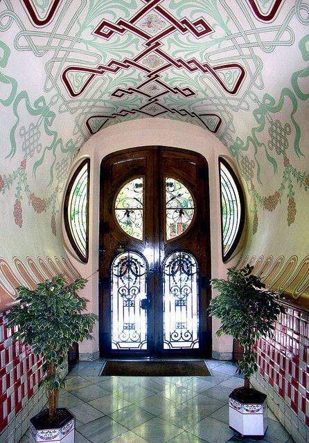 Art Nouveau entrance of Casa Sala, 1906, located at Enric Granados,  Barcelona