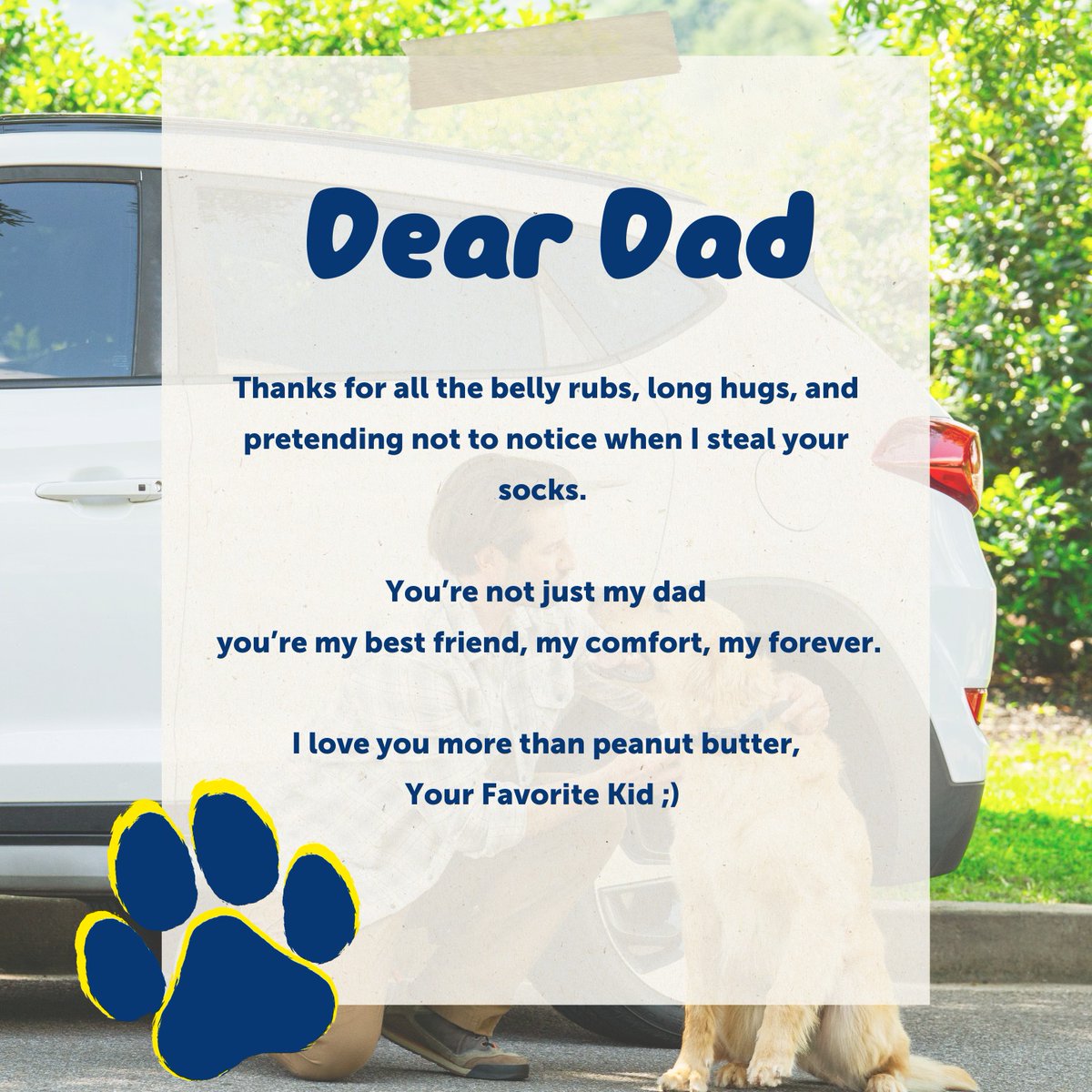 To the ones who never miss a walk, always sneak an extra treat, and love us with their whole heart—Happy Father’s Day, Dads. 💙