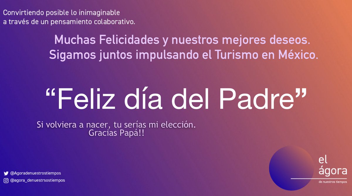 Muchas Felicidades #FelizDiaDelPadre.
Sigamos #construyendo un mejor #turismo en #México.
<a href="/echaillo/">Eduardo Chaillo CMP, CMM, CITP</a> <a href="/GuillermoOhem/">Guillermo Ohem</a> <a href="/jzavala/">jzavala</a> <a href="/GerardoCoronaG/">Gerardo Corona</a> <a href="/vicenteferreyra/">Vicente Ferreyra A</a> <a href="/HCeja/">Hector Ceja</a> <a href="/bettynabenitez/">Bettyna Benítez</a> <a href="/LourdesBerhoCEO/">Lourdes Berho</a> <a href="/TERESOLIS/">TERE SOLIS</a> <a href="/jlma1954/">Jose Luis Medina Aguiar</a>