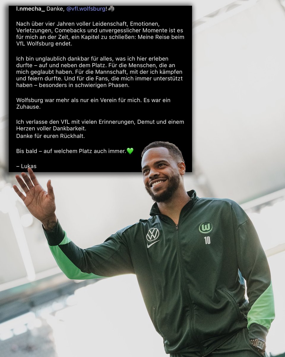Wir wünschen dir alles Gute, Lukas! 💚🐺

#VfLWolfsburg