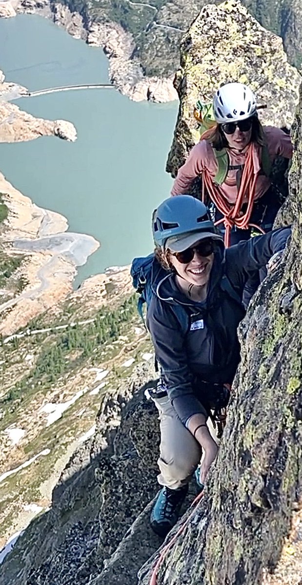 guidemark's tweet image. Lots of air below the feet - big day out on the traverse des Perrons high above the Emosson Dam