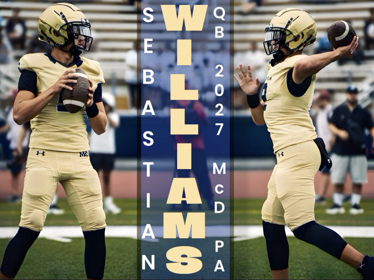Sebastian A. Williams 2027
Bishop McDevitt High School
9.sebastianwilliams@gmail.com
(717) 675-3524
Twitter: <a href="/SEBASTIAN_9_w/">Sebastian Williams</a>
Instagram: sebastian.williams9

hudl.com/profile/158573…

youtube.com/@cbass_s_9_w
