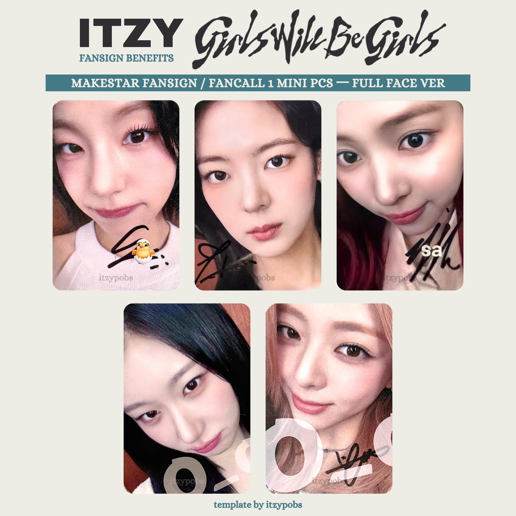 itzy GWBG makestar 1.0 サイン会 emoji 5枚セット ITZY トレカ GWBG MAKESTAR 台北 サイン会 5枚セット - メルカリ