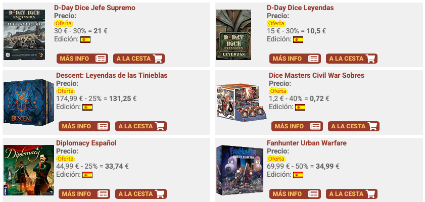 🔥 ¿Buscas auténticas gangas? ¡Pásate por nuestra sección de CHOLLOS! 🎲
Encuentra juegos de mesa con descuentos especiales, unidades limitadas y precios irresistibles.
Renovamos cada poco… ¡así que vuelve con frecuencia!
🛒 Descubre las ofertas aquí:
 masqueoca.com/tienda/buscard…