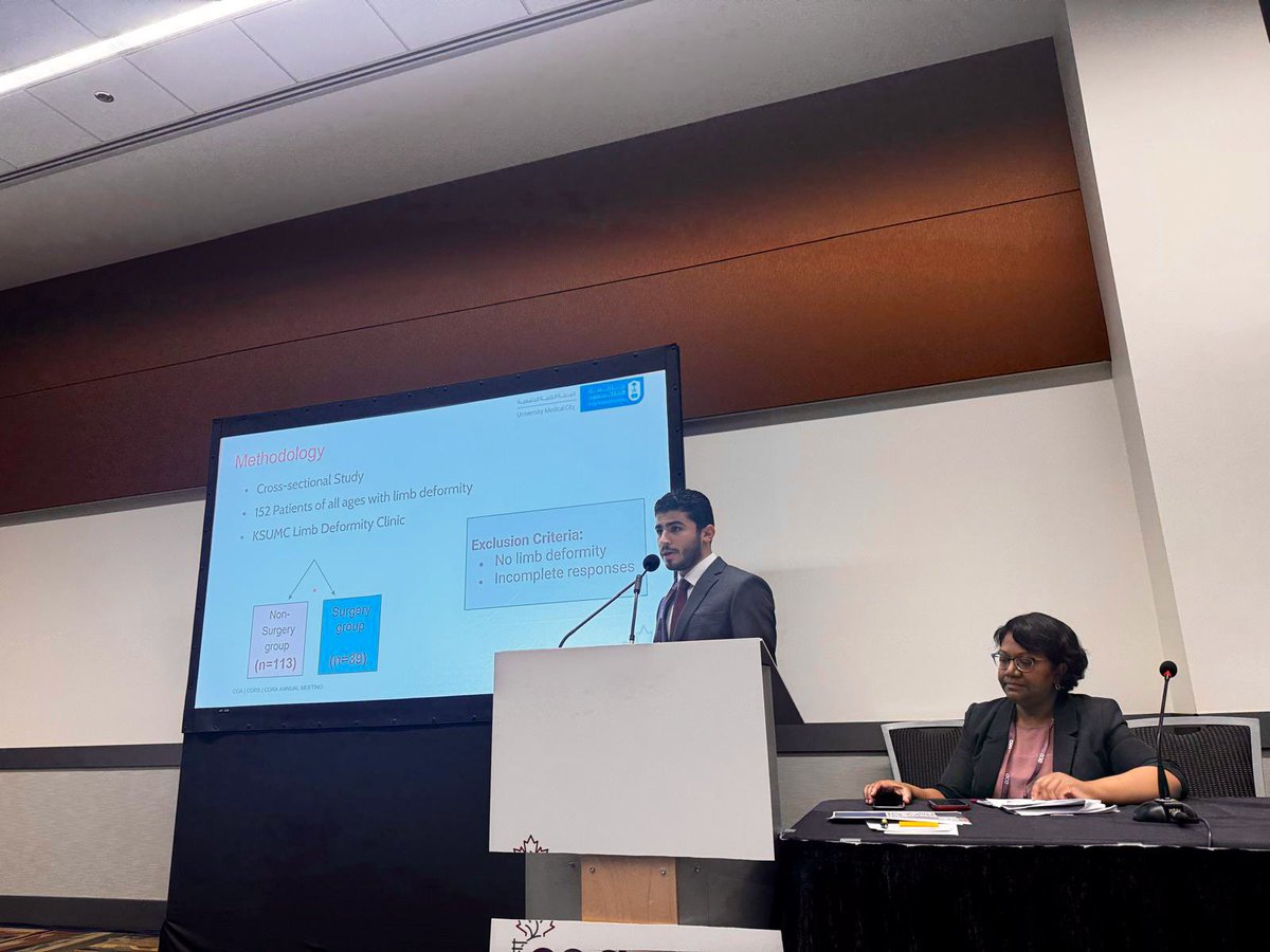 Proud to represent King Saud University at the 80th COA Annual Meeting in Vancouver 🇨🇦, presenting a research project in the oral session.

Grateful to my mentor <a href="/Dr_Addar/">د. عبدالله عدار - Abdullah Addar</a>, for his continuous support and guidance

<a href="/CdnOrthoAssoc/">Canadian Orthopaedic Association</a> 
#COAMeeting