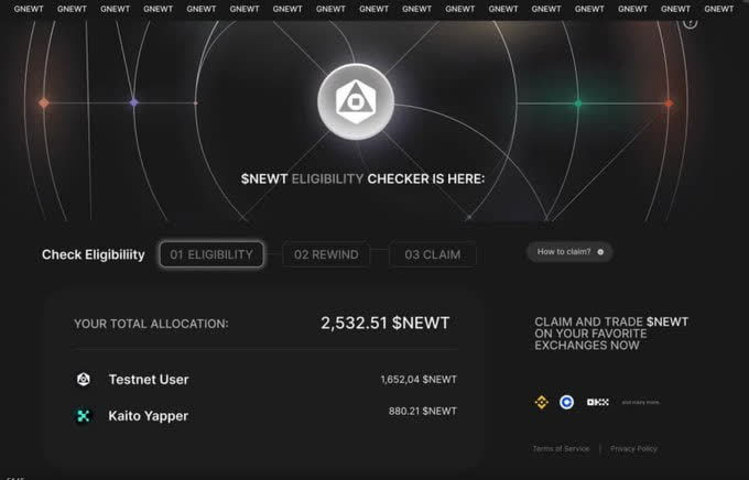 19Zksync's tweet image. BREAKING 💥

The $NEWT TGE is officially live — and the airdrop checker is OPEN 👀

If you've touched anything @MagicNewton, you might be eligible checker.magicnewtons.xyz

#CryptoAlert #NEWT #TGE #FreeTokens