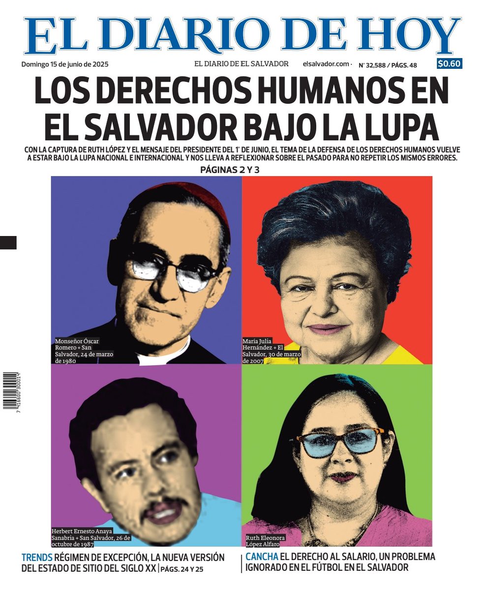 Nunca imagine decir esto, pero que portada más bella la de El Diario de Hoy de este día. Espero que contenido este a la altura de semejante portada.