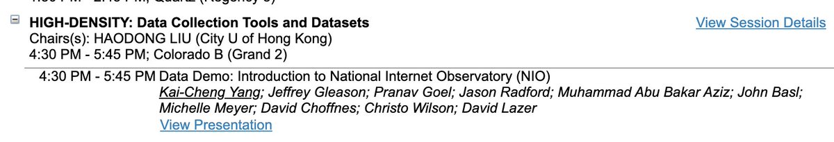 Our introduction to the National Internet Observatory, a platform for collecting and sharing online activity data designed for researchers, is happening this afternoon at #ica25